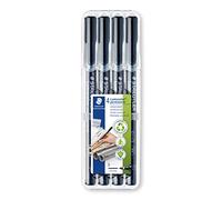 STAEDTLER Lumocolor 318 Feutres permanents - noir, lot de 4, 0,6 mm