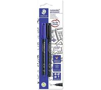 Staedtler Lumocolor / 318ASBK2D Marqueur indélébile 0,6 mm Bleu/noir 2 pièces