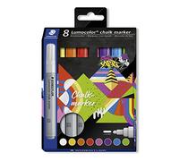 Staedtler - Lumocolor 344 - Etui Carton 8 Marqueurs Craie Liquide Pointe 2,4 mm Assortis - 344 C8