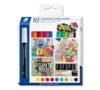 Staedtler Marqueurs permanents Lumocolor 349 — Etui 10, peinture liquide, pointe 2,4 mm, assortis
