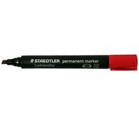 STAEDTLER Marqueur permanent pointe biseau corps plastique encre Rouge à base d'alcool ne sèche pas 350