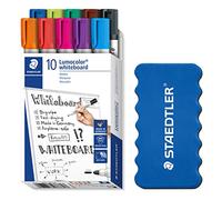 Staedtler Lumocolor 351 B10P1X Lot de 10 marqueurs pour tableau blanc avec éponge 2 mm