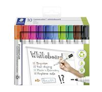 Staedtler Marqueurs pour tableaux blancs Lumocolor 351 – effaçables à sec – 10 couleurs assorties