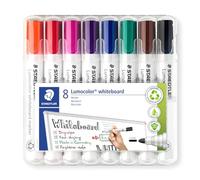 Staedtler Marqueurs tableau blanc Lumocolor 351 – 2 mm, sans xylène/toluène étui chevalet 8 couleurs