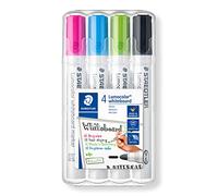 Staedtler Marqueurs pour tableau blanc Lumocolor 351 – effaçables à sec – étui 4 couleurs