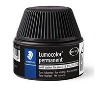 Staedtler Flacon de recharge pour feutre permanent Lumocolor 487 17 – 15 ml – Noir