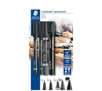 Staedtler Lumocolor – Marqueurs permanents – Blister de 4 noirs 310 Cds-9/318-9/348-9/350-9