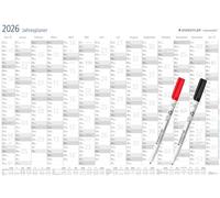 STAEDTLER Lumocolor 641 JPAMZW Calendrier mural 2025 avec stylos et pinces à stylo Format A1