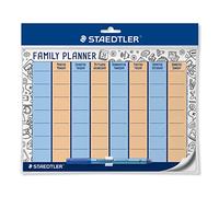STAEDTLER Lumocolor Agenda familial réutilisable format A4 autocollant amovible effaçable à sec avec stylo universel effaçable à sec et pince à stylo 641 FP