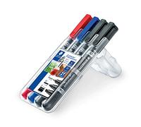 Staedtler Lumocolor Boîte de 4 stylos permanents à double extrémité avec pointes et couleurs assorties, 348 SWP4