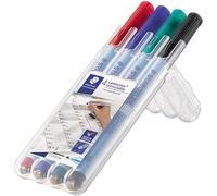 Staedtler Lumocolor Correctable, Feutres non-permanents à pointe moyenne effaçables à sec, Étui chevalet avec 4 feutres assortis, 305M WP4-1