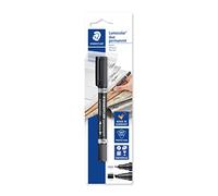 Staedtler Lumocolor Duo 348 - Blister 1 Marqueur Permanent Double Pointe Fine 0,6 Mm Et Pointe Biseau 1,5 À 4 Mm Noir