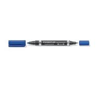 Staedtler Lumocolor Duo - Marqueur Double Pointe - Permanent - Bleu - 1.5 Mm / 0.6 Mm - Moyen / Fin