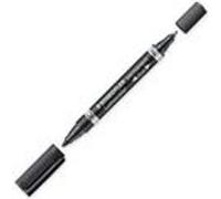 Staedtler Lumocolor - Lot de 10 marqueurs permanents duo - Pointe fine/ogive - Noir