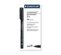 Staedtler Lumocolor, Feutre permanent universel M, convient pour la plupart des surfaces, pour la rétroprojection, résistant à l'eau, séchage rapide, Lot de 10 marqueurs de couleur orange, 317-4