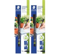 Staedtler Lumocolor Garden, Feutre indélébile noir spécial jardin et extérieur, Résistant aux UV et à l'eau, Pointe moyenne de 1 mm, Sous étui blister, 319 GM M-9 (Lot de 2)