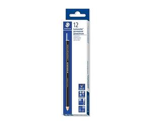 Staedtler Lumocolor Glasochrom, Crayons bleus permanents pour tout type de surface, Résistants à l'eau et à la lumière, Couleurs intenses pigmentées, Boîte carton de 12 crayons assortis, 108 20-3 VE