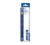 Staedtler Lumocolor Glasochrom, Crayons jaunes permanents pour tout type de surface, Résistants à l'eau et à la lumière, Couleurs intenses pigmentées, Boîte carton de 12 crayons assortis, 108 20-1 VE