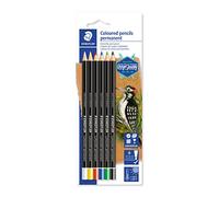 Staedtler Crayons permanents Lumocolor Glasochrom – résistants eau & lumière – Étui 6 couleurs