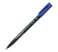 Staedtler Lumocolor, Lot de 10 marqueurs permanent, couleur d'encre bleue au séchage rapide, pointe fine de 0,6 mm, 318-3