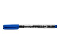 Staedtler Lumocolor, Lot de 10 marqueurs permanent, couleur d'encre bleue au séchage rapide, pointe fine de 0,6 mm, 318-3