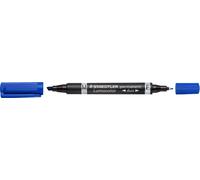 STAEDTLER Lumocolor Marqueur permanent duo Keilspitze blau