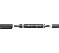 STAEDTLER Lumocolor Marqueur permanent duo pointe biseautée noir
