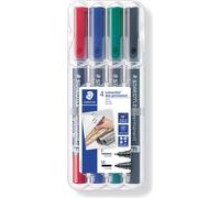 STAEDTLER Lumocolor Marqueur permanent duo pointe biseautée pointe ogive 4 pcs. étui 1,5 mm