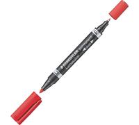 STAEDTLER Lumocolor Marqueur permanent duo rouge pointe ronde
