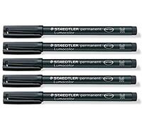 Staedtler Lumocolor Marqueur permanent Lot de 5 Noir Taille M imperméable résistant aux frottement rapide sec CD/DVD OHP
