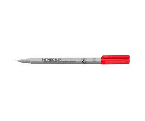 Staedtler Lumocolor, Marqueur universel non-permanent, conviens pour la plupart des surfaces, séchage rapide, encre de couleur rouge, largeur de trait 0.4 mm, Lot de 10 marqueurs, 311-2