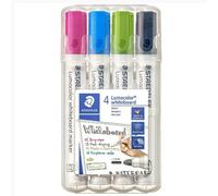 STAEDTLER Lumocolor Marqueurs tableau blanc - Pointe ogive 2 mm - Tons vifs - Lot de 4
