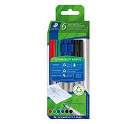 STAEDTLER - Lumocolor non-permanent 316 - Etui carton 6 feutres non-permanents pointe fine 0.6 mm assortis (2/5/3/3/9/9) - 316 C6-1