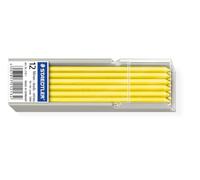 Staedtler Lumocolor Omnichrom 218 - Etui 12 Mines Non Permanentes Jaune | Soluble dans l’eau, lavable - pour le verre, le métal et le bois, stylo à poussoir 768 - Réf. 218-1