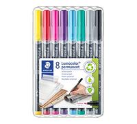 Staedtler – Feutres permanents Lumocolor 318 – Pointe fine 0,6mm – Étui chevalet 8 feutres assortis