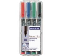 Staedtler Lumocolor permanent compact DRY SAFE 318-9WP4HZ Marqueur permanent noir résiste à l'eau: oui