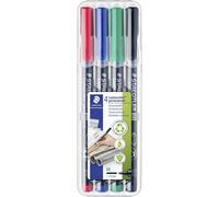 Staedtler Lumocolor permanent M DRY SAFE 317 WP4 Marqueur permanent rouge, bleu, vert, noir résiste à leau: oui