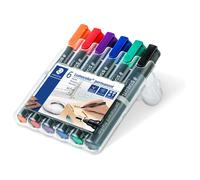 Staedtler Lumocolor Permanent Marker 352 Marqueur Indélébile Pointe Ogive Noir, Bleu, Vert, Orange, Rouge, Violet 6 Pièces