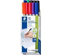 STAEDTLER Lumocolor Set de feutres pour films, couleurs assorties, non-permanent 10 pcs.