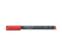 Staedtler Marqueur Lumocolor Permanent F 318-2 Rouge DRY SAFE Résistant à l'eau