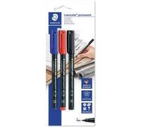 Staedtler Lumocolor Stylo permanent 317 Lot de 3 marqueurs permanents - Ligne d'environ 1 mm - Séchage rapide - Couleurs assorties G