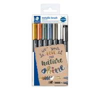 STAEDTLER Marker Metallic & white brush 6 St.& 1 pigm.