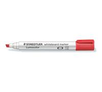 Staedtler Marqueur tableaux blancs Lumocolor 351 B-2 biseautée, séchage rapide, rouge, lot de 10