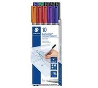 Staedtler Feutre pour transparent Lumocolor® 316 B10 non-permanent rouge/bleu/vert/noir/orange/lilas