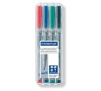 Staedtler Marqueur Ohp Lumocolor Non-Permanent Couleurs Assorties, Boîte De 4 Pièces, Moyenne 1 Mm 1 Unité(S)