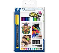 Staedtler - Lumocolor Permanent 317 - Etui Carton 10 Feutres Permanents Pointe Moyenne 1 mm Assortis - 317 C10