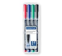 Staedtler Marqueur Lumocolor M 317 WP4 DRY SAFE – rouge, bleu, vert, noir – résiste à l'eau