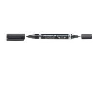 Staedtler Lumocolor - Lot de 10 marqueurs permanents duo - Pointe fine/ogive - Noir