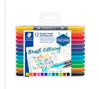 Staedtler Feutres de calligraphie Brush Letter Duo 3004 – Double pointe – Boîte de 12