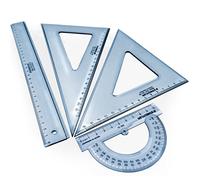 Staedtler Mars 569 - Set De Géométrie Plastique Bleu Transparent (Règle 30 Cm, Rapporteur, Équerres 567 26-60 & 567 26-45)